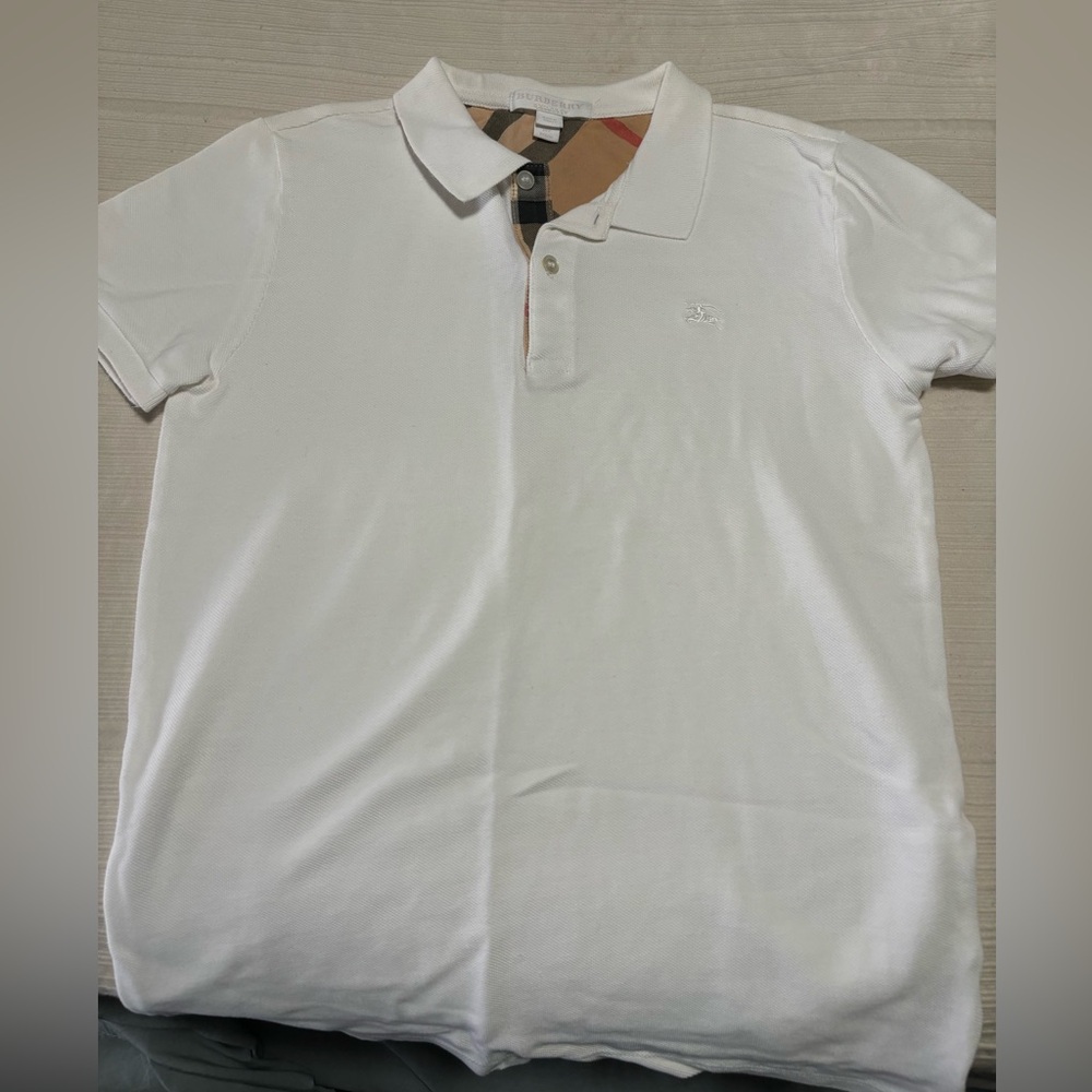 Boys White Burberry shirt